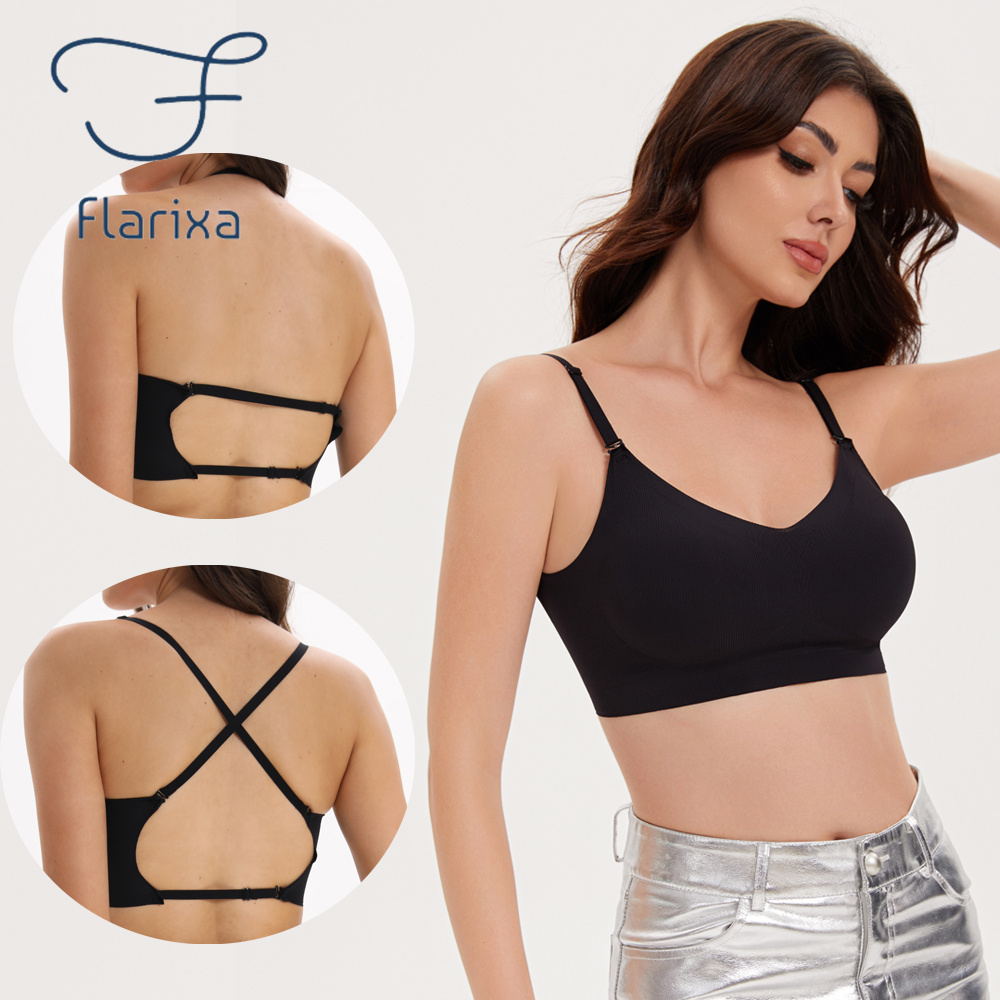 Full Coverage Bra - Flarixa Seamless Low Back Bra Support