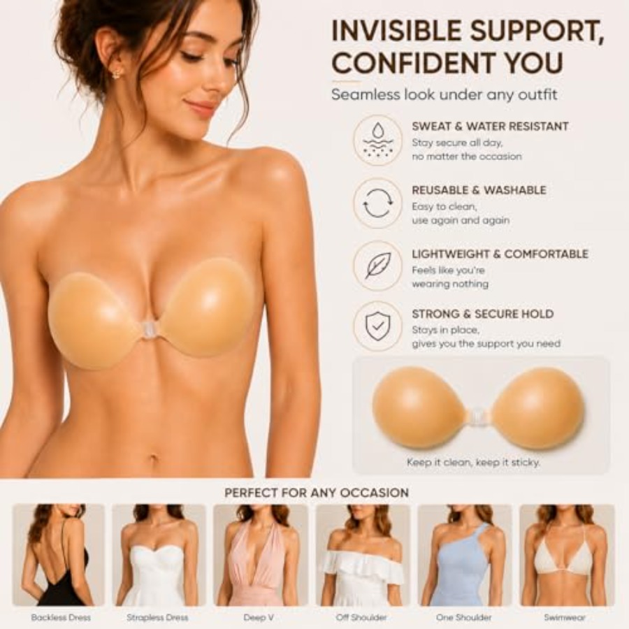 Hasimor Sticky Bra Ultra Thin  - Push Up Bra Silicone recension och pris