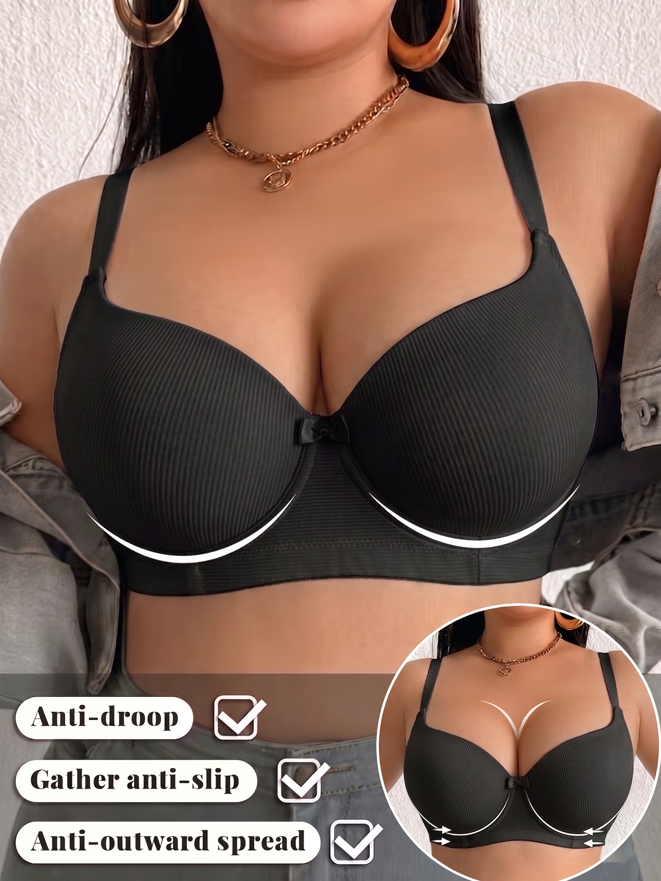 Plus Size Women Bra Thin Cup U - Minimizer Bra Women recension och pris