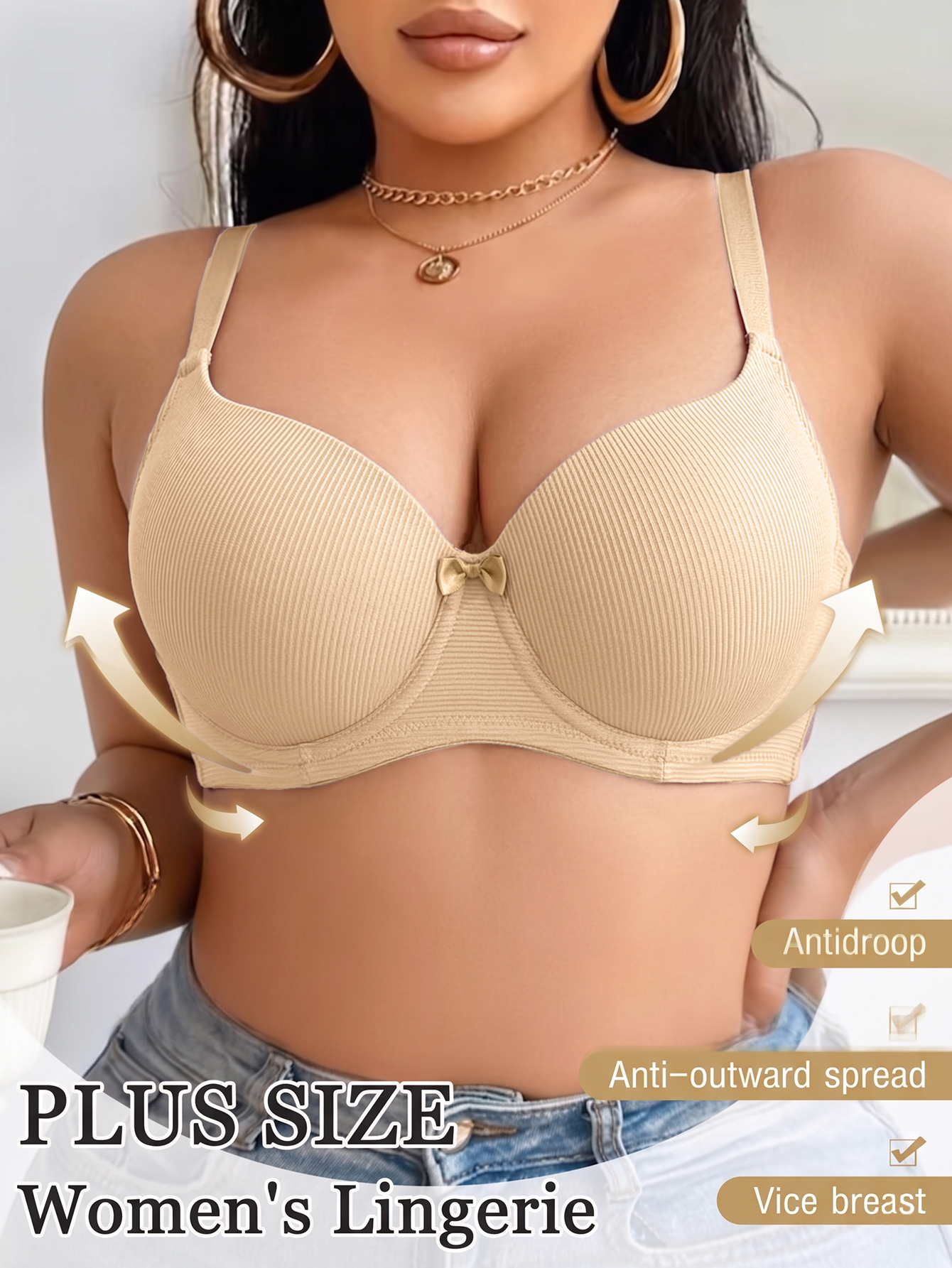 Plus Size Women Bra Thin Cup U - Minimizer Bra Women recension och pris