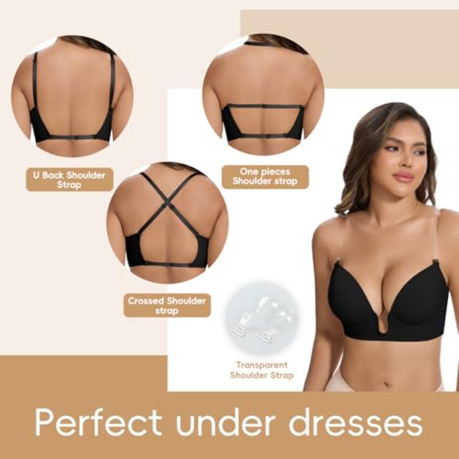JOYSHAPER Plunge Bras for Wome - Push Up Bra Silicone recension och pris
