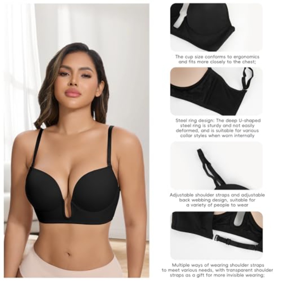 JOYSHAPER Plunge Bras for Wome - Push Up Bra Silicone recension och pris