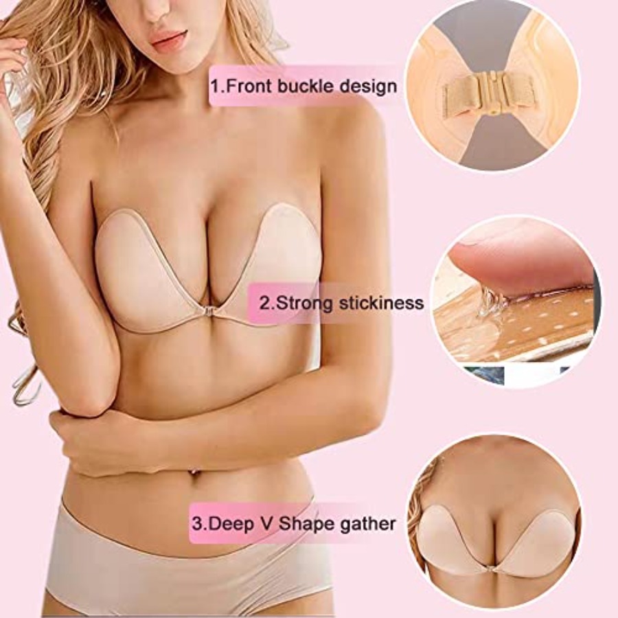 Hasimor 2 PCS Strapless Adhesi - Push Up Bra Silicone recension och pris