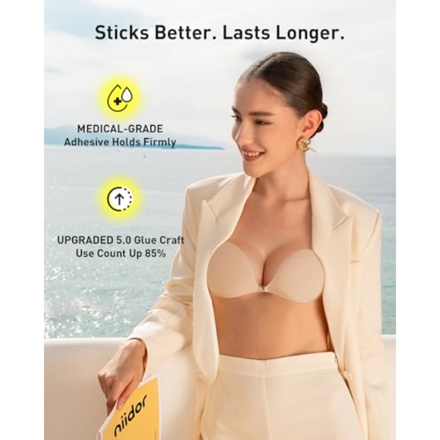 Niidor Adhesive Bra Strapless  - Push Up Bra Silicone recension och pris