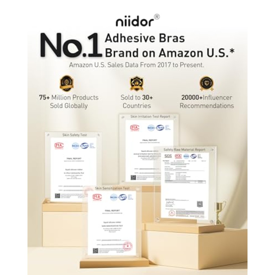 Niidor Adhesive Bra Strapless  - Push Up Bra Silicone recension och pris