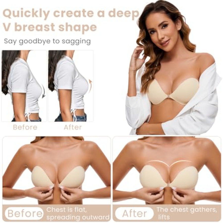 RELIRELIA Women's Sticky Self  - Push Up Bra Silicone recension och pris